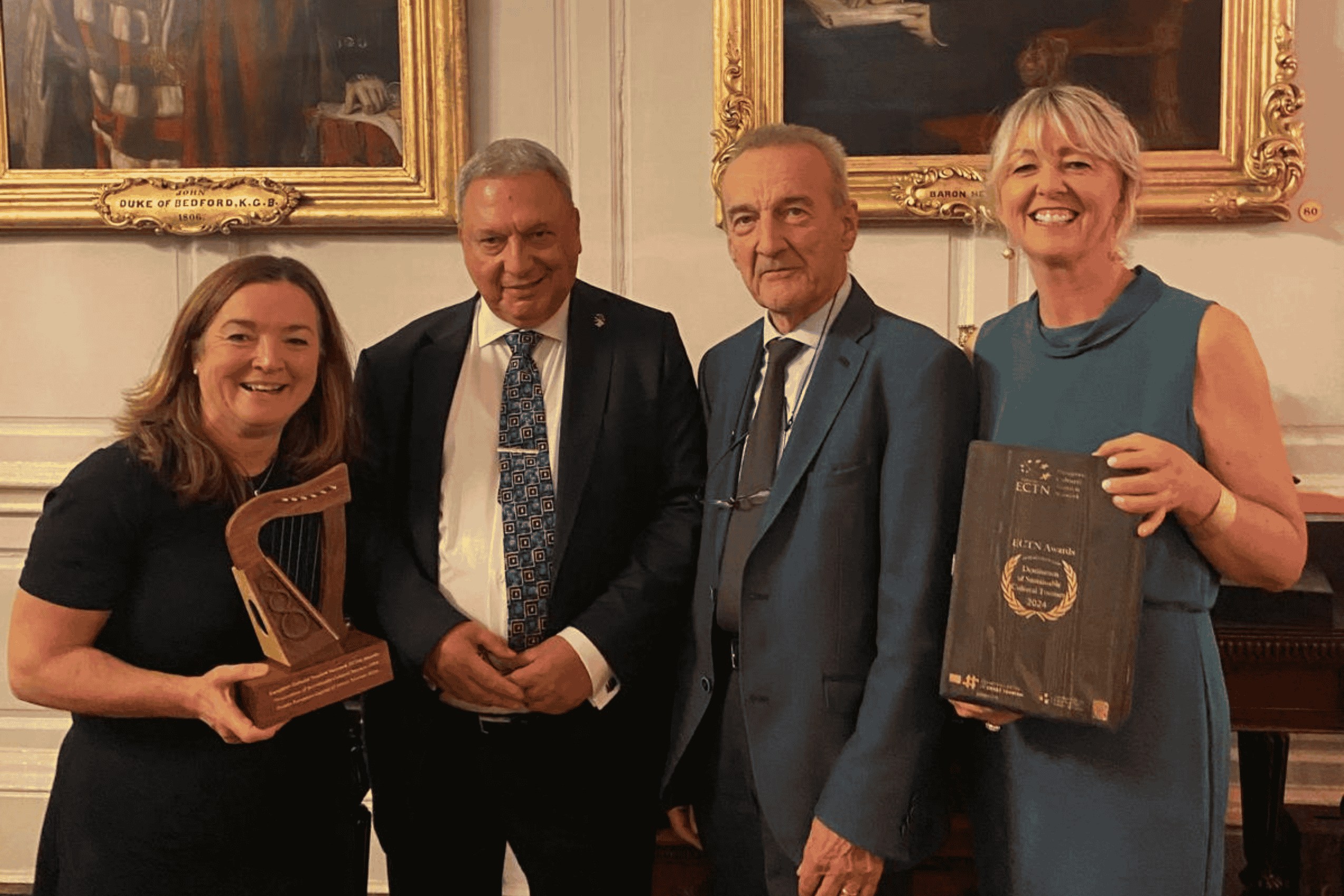 Dingle Peninsula Tourism Alliance Wins 2024 Sustainable Cultural Tourism Award Caroline Boland (DPTA) and Niamh O'Kennedy, Dingle Food Festival (pictured accepting the award on behalf of the Dingle Peninsula).