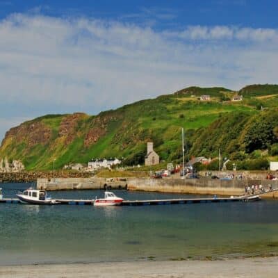 Panoramic view Rathlin Island Church Bay