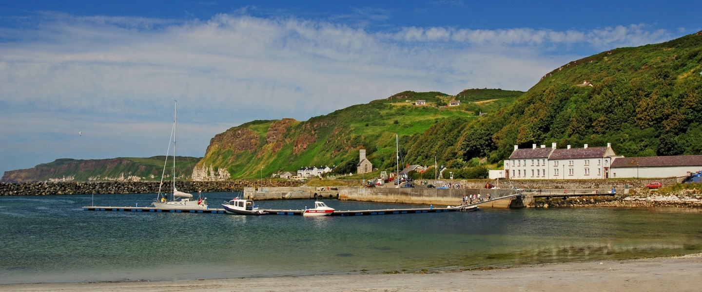 Panoramic view Rathlin Island Church Bay